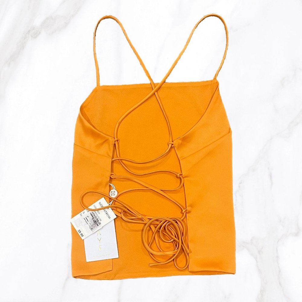 NWT WAYF Women's Cantaloupe Just Friends Lace Back Cami, Size S - Picture 3 of 5